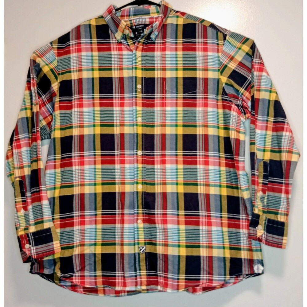 Cremieux Classics Shirt Mens XL Multicolor Plaid Long Sleeve Cotton Button Down